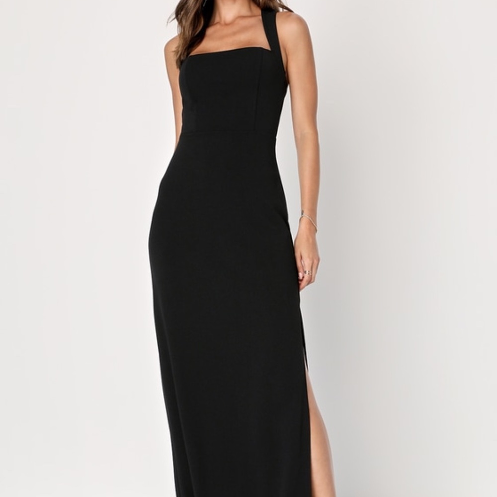 Lulus Glamorous Dedication Black Sleeveless Column Maxi Dress - Size XL